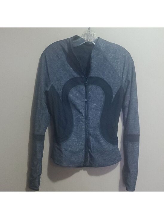 lululemon athletica Jackets & Blazers - Lululemon Gray and Black Zip-Up Lined Jacket Size 4